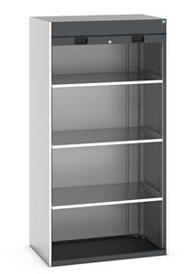 Bott cubio cupboard with lockable roller shutter door - 1050mm wide x 650mm deep x 2000mm high.   Ideal for areas with limited space for door opening, this cupboard is supplied with 3 x 100kg capacity shelves. ... Bott Cupboards with Roller Shutter Doors | Roller Shutter Cupboards Cubio range